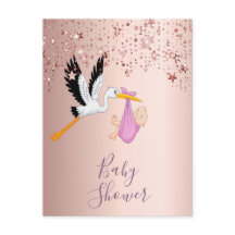 Stjärnorna Ro guld stormar inbjudan till babydusch