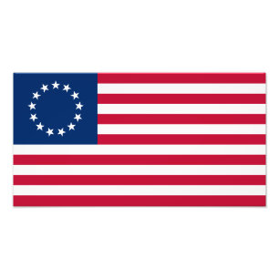 Stjärnornas cirkel, amerikanska flaggan av Betsy R Fototryck