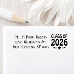Stjärnornas klass 2026 Studenten Returadress Etikett