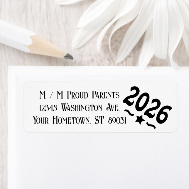 Stjärnornas klass 2026 Studenten Returadress Etikett (Insitu)