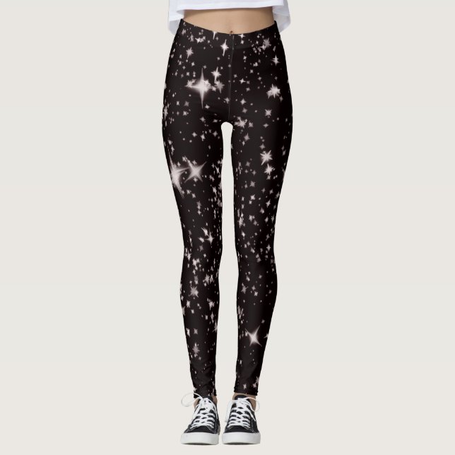 stjärnornas svarta nattbalkar leggings (Framsida)