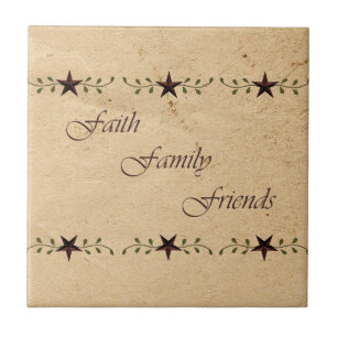 Stjärnplattan Faith Family Friends Kakelplatta