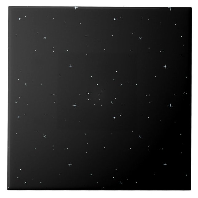 Stjärnrik mörk natt himmel kakelplatta (Framsidan)