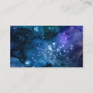 Stjärnrik Natt Galax Blå Nebulosa Kosmisk Rymd Him Visitkort