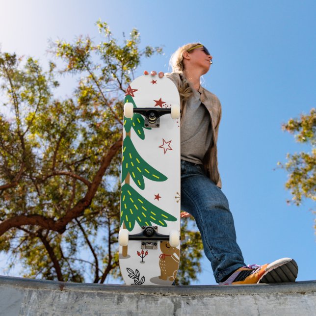 Stjärnrik skogsjulskogs kaniner mini skateboard bräda 18,5 cm (Utomhus 1)