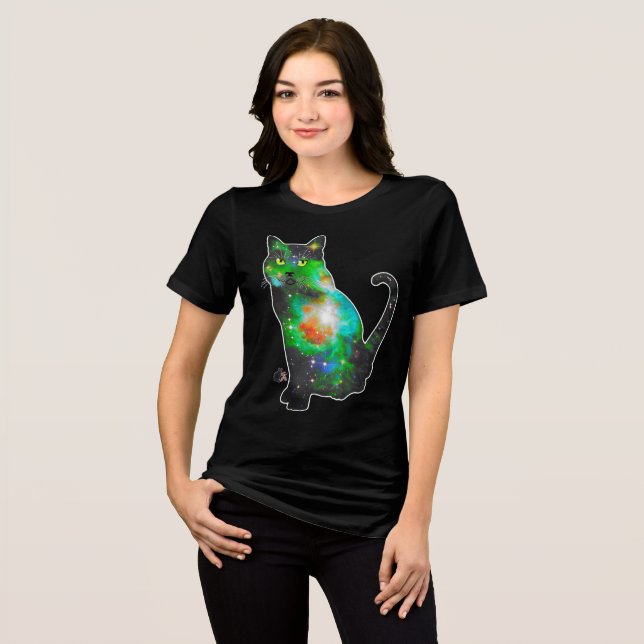 Stjärnrum i katt-t-shirt t shirt (Framsida Full)