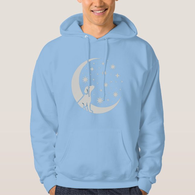 stjärnskådande hund hoodie (Framsida)