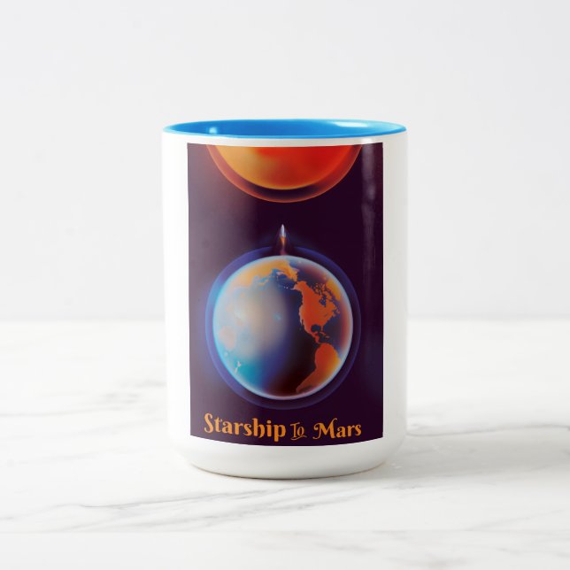 Stjärnskepp till Mars Två-Tonad Mugg (Center)