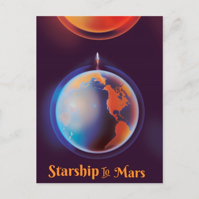 Stjärnskepp till Mars Vykort (Framsida)