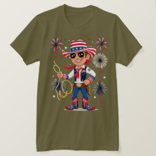 Stjärnspäckad cowboy – 4 juli firande Des T Shirt