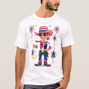 Stjärnspäckad cowboy – 4 juli firande Des T Shirt