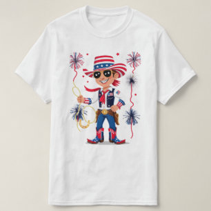 Stjärnspäckad cowboy – 4 juli firande Des T Shirt