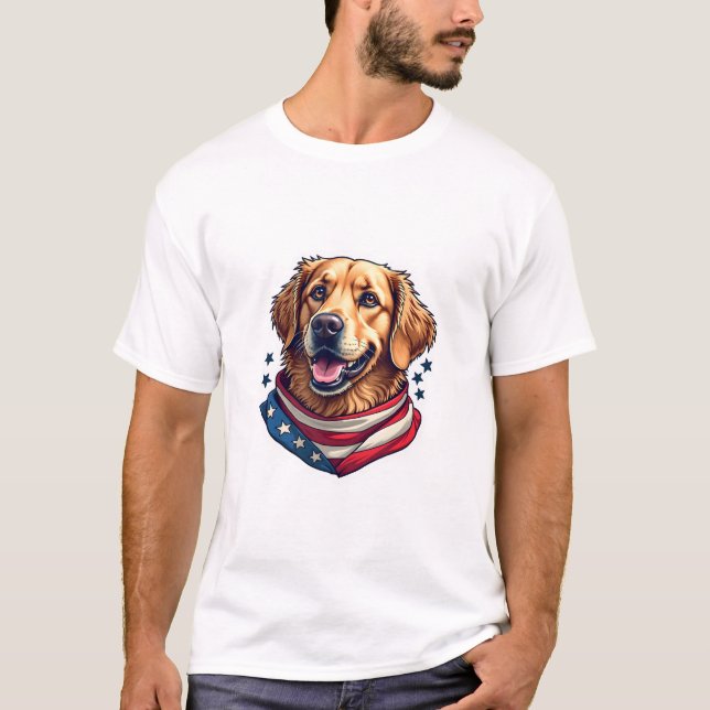 Stjärnspäckad Golden Retriever Vintage T-shirt (Framsida)