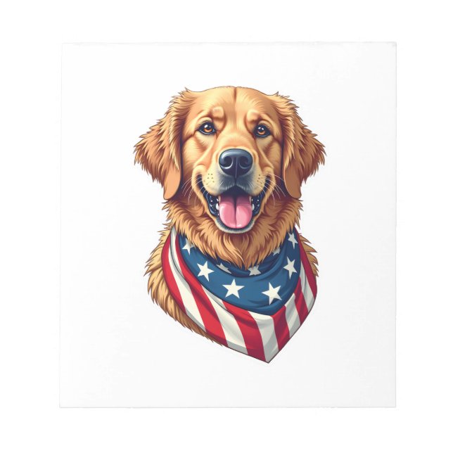 Stjärnspäckad Golden Retriever Vintage T-shirt 4 Anteckningsblock (Framsida)