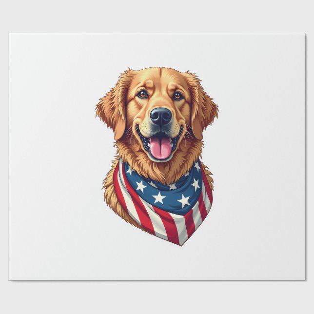 Stjärnspäckad Golden Retriever Vintage T-shirt 4 Presentpapper (Platt)