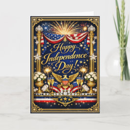 Stjärnspäckad patriotisk glad självständighetsdag helgkort