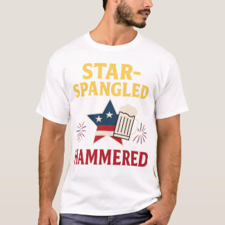Stjärnspäckad slagen tee-t-shirt t shirt