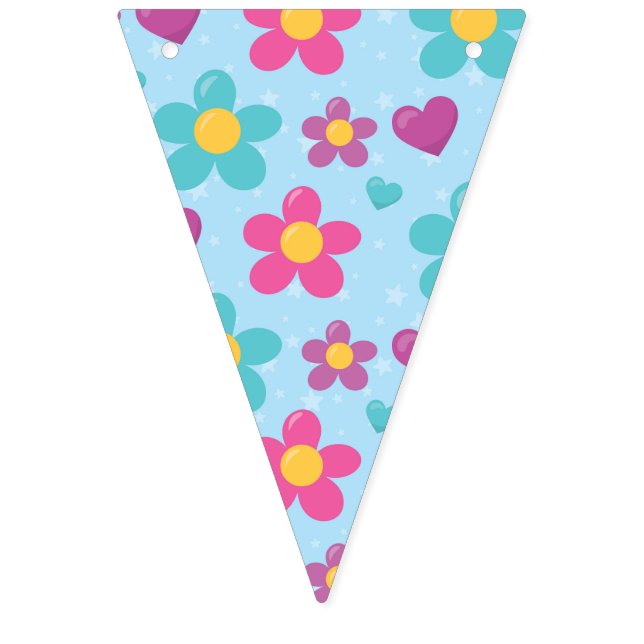 Stjärnspäckade Blomningar  Vimplar (Första flaggan)
