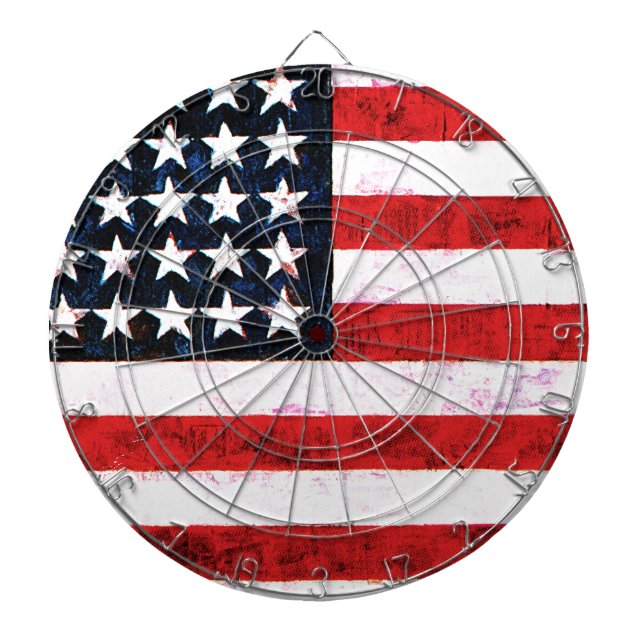 Stjärnspångade bander - amerikansk flagga darttavla (Framsidan)