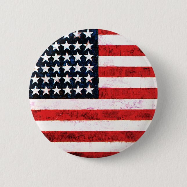 Stjärnspångade bander - amerikansk flagga knapp (Framsida)