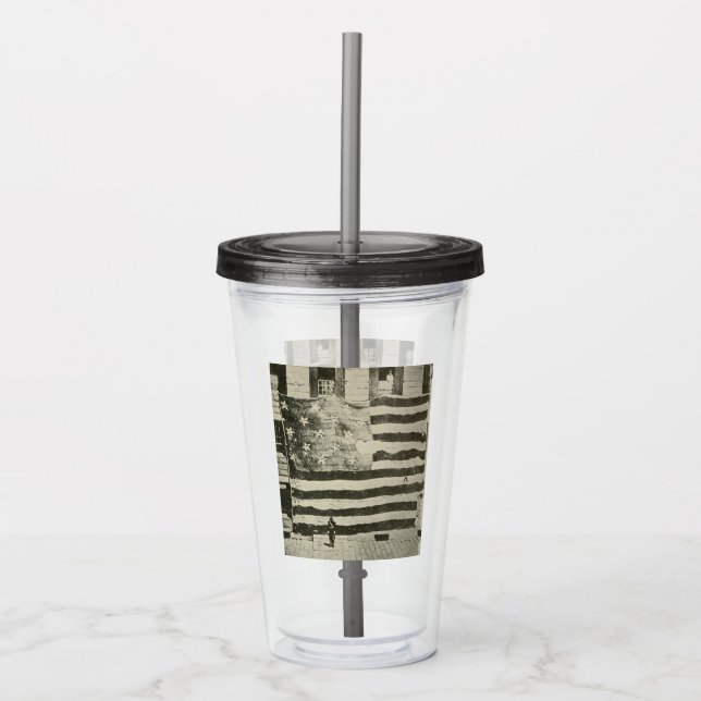 Stjärnspångade banderans amerikanska militärstrids take away mugg (Framsida)