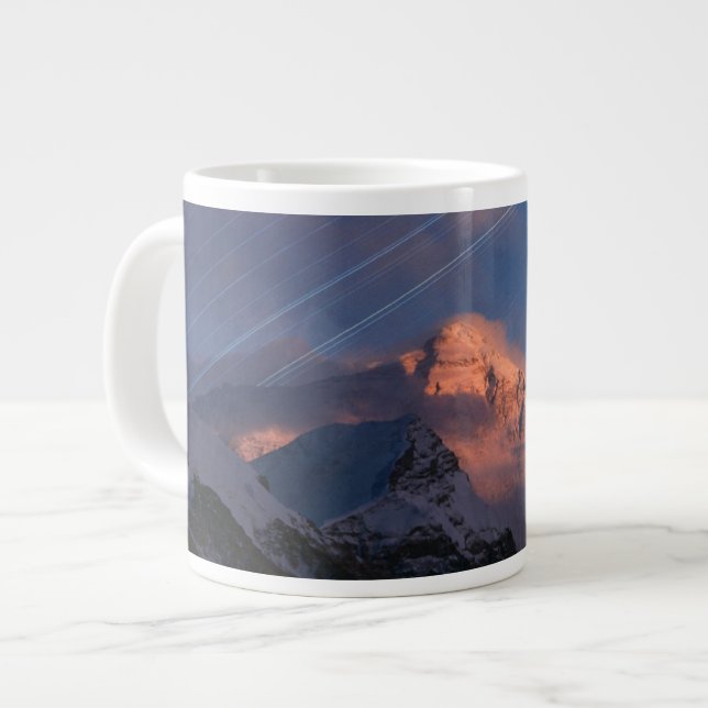 Stjärnspår | Mt. Everest Tibet, Kina Jumbo Mugg (Framsida vänster)