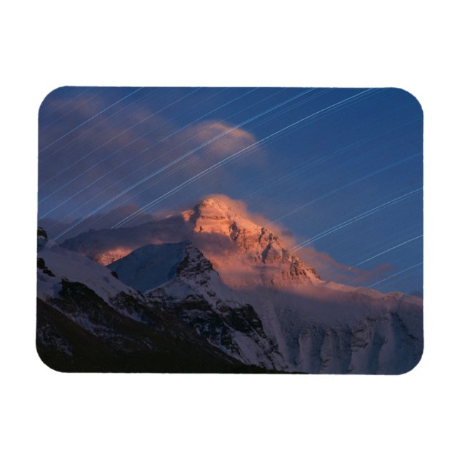 Stjärnspår | Mt. Everest Tibet, Kina Magnet (Horisontell)