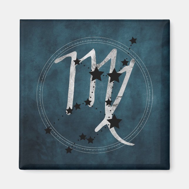 Stjärnstam av våg svart & silver magnet (Framsidan)