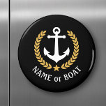 Stjärnstjärna för Namn Nautisk ankare Guld Stil La<br><div class="desc">En Personlig runt magnet med din båt namn,  namn eller annan önskad text efter behov. Med en designad sjöbåtankare i anpassningsbar,  löv i guld stil och stjärnemblem i svart eller justera enkelt det primära färg så att det stämmer överens med det aktuella temat.</div>