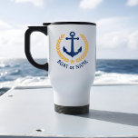 Stjärnstjärna för Namn Nautisk ankare Guld Stil La Resemugg<br><div class="desc">En Personlig resemugg med namn,  namn eller annan önskad text. Med ett designat sjöbåtsankare i anpassningsbar lämnar guld stil och stjärnornas emblem på vitt. Gör en underbar gåva till tillfälle.</div>