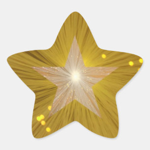 Stjärnstjärna, stjärnform, Guld Stjärnformat Klistermärke