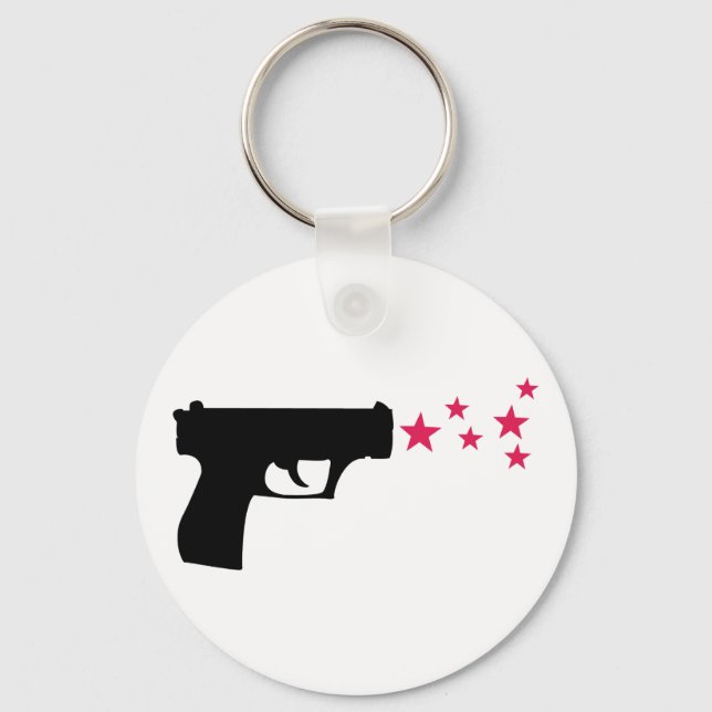 stjärnstjärnor för svart pistol nyckelring (Framsida)