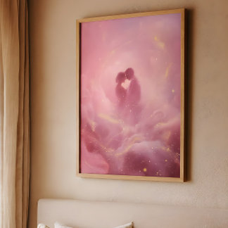 Stjärnstoft Omfamning – Romantisk Kosmisk design  Poster