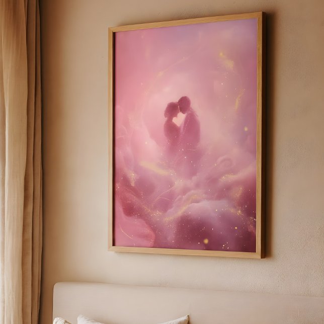 Stjärnstoft Omfamning – Romantisk Kosmisk design  Poster (Skapare uppladdad)