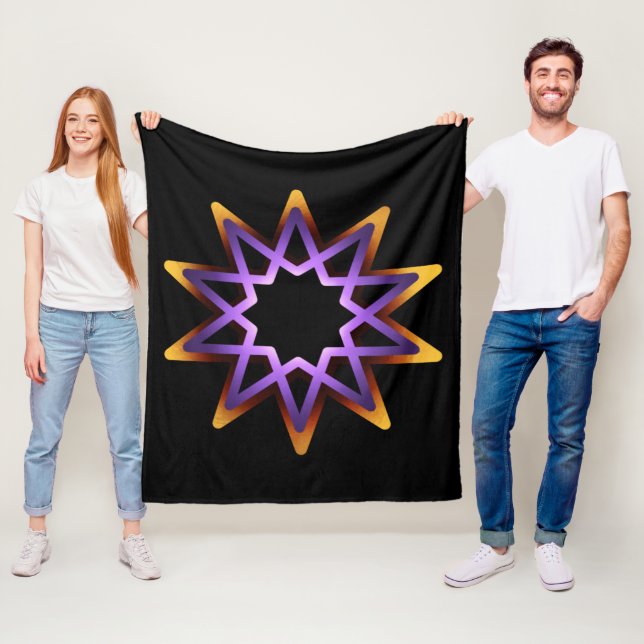 Stjärnsymbol för livets träd Lila Orange  Fleecefilt (På plats)