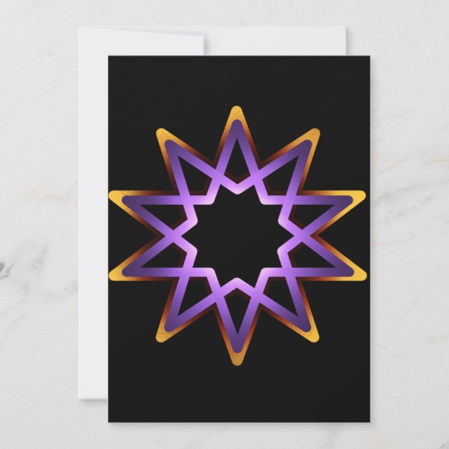 Stjärnsymbol för livets träd Lila Orange  Kort (Framsida)