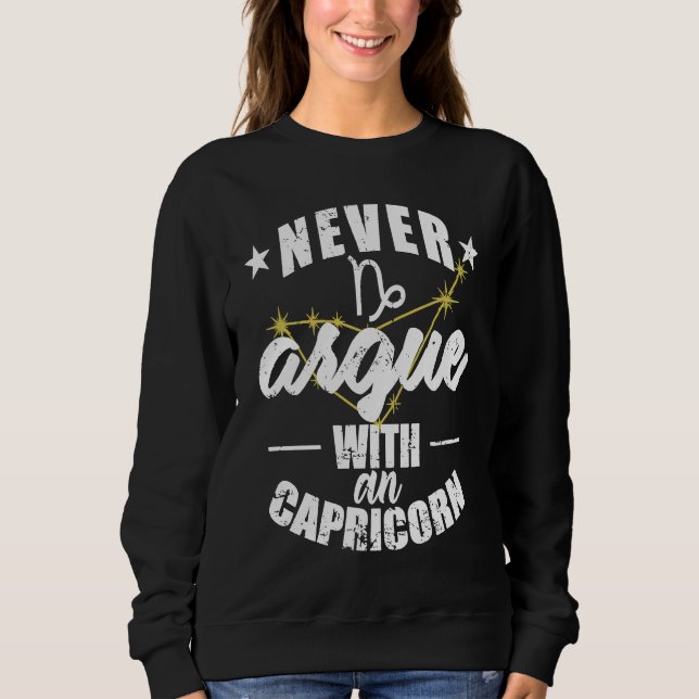 Stjärntecken Diskutera aldrig med en Stenbocken T Shirt (Framsida)