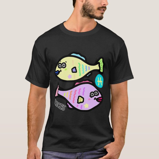 Stjärntecken Fiskar T Shirt (Framsida)