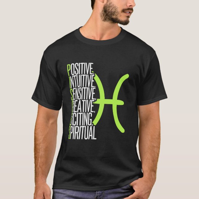 Stjärntecken Fiskarnas tecken Stjärnbild Födelseda T Shirt (Framsida)