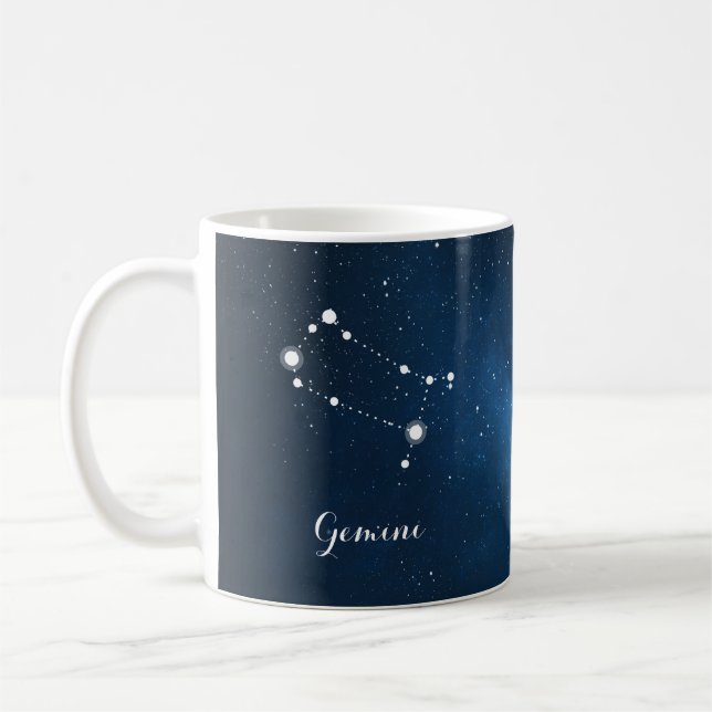 Stjärntecken för GeminikonstellationZodiac Kaffemugg (Vänster)