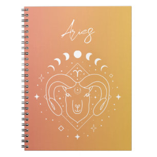 Stjärntecken för ympning med Aries zodiac horoscop Anteckningsbok