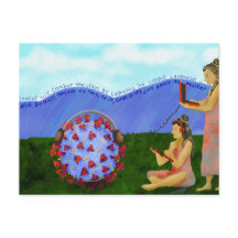 Stjärntecken Gemini bekämpar viruset vykort