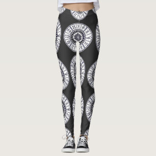 Stjärntecken Hjul Mandala Grafisk Konst Leggings
