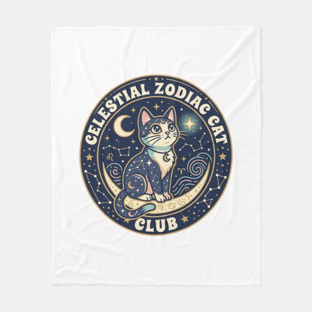 Stjärntecken Katt Söt Katt T-Shirt Design - Cel Fleecefilt (Framsidan)
