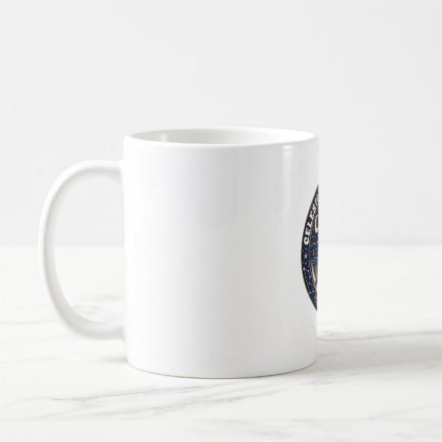 Stjärntecken Katt Söt Katt T-Shirt Design - Cel Kaffemugg (Vänster)