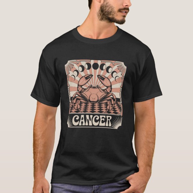 Stjärntecken Kräftans tecken Stjärnbild Födelsedag T Shirt (Framsida)