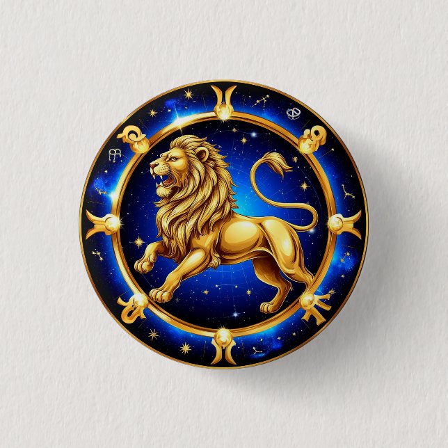 Stjärntecken Leo-emblem Knapp (Framsida)
