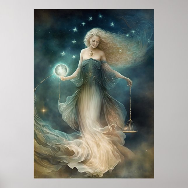 Stjärntecken Libra Goddess, kelestial varelse, zod Poster (Framsidan)