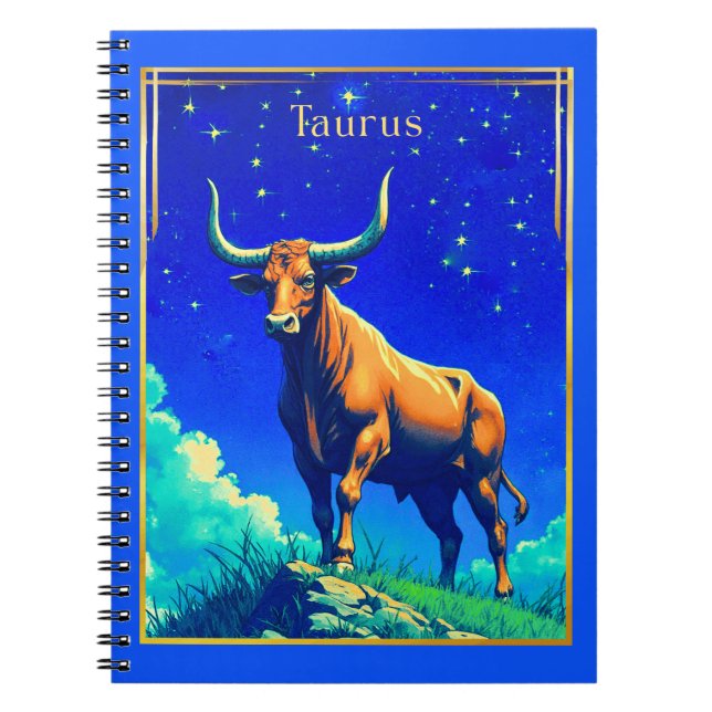 Stjärntecken Oxen Rotad i Jord och Himmel Anteckningsbok (Framsidan)