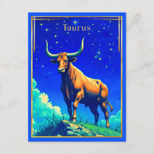 Stjärntecken Oxen Rotad i Jord och Himmel Vykort